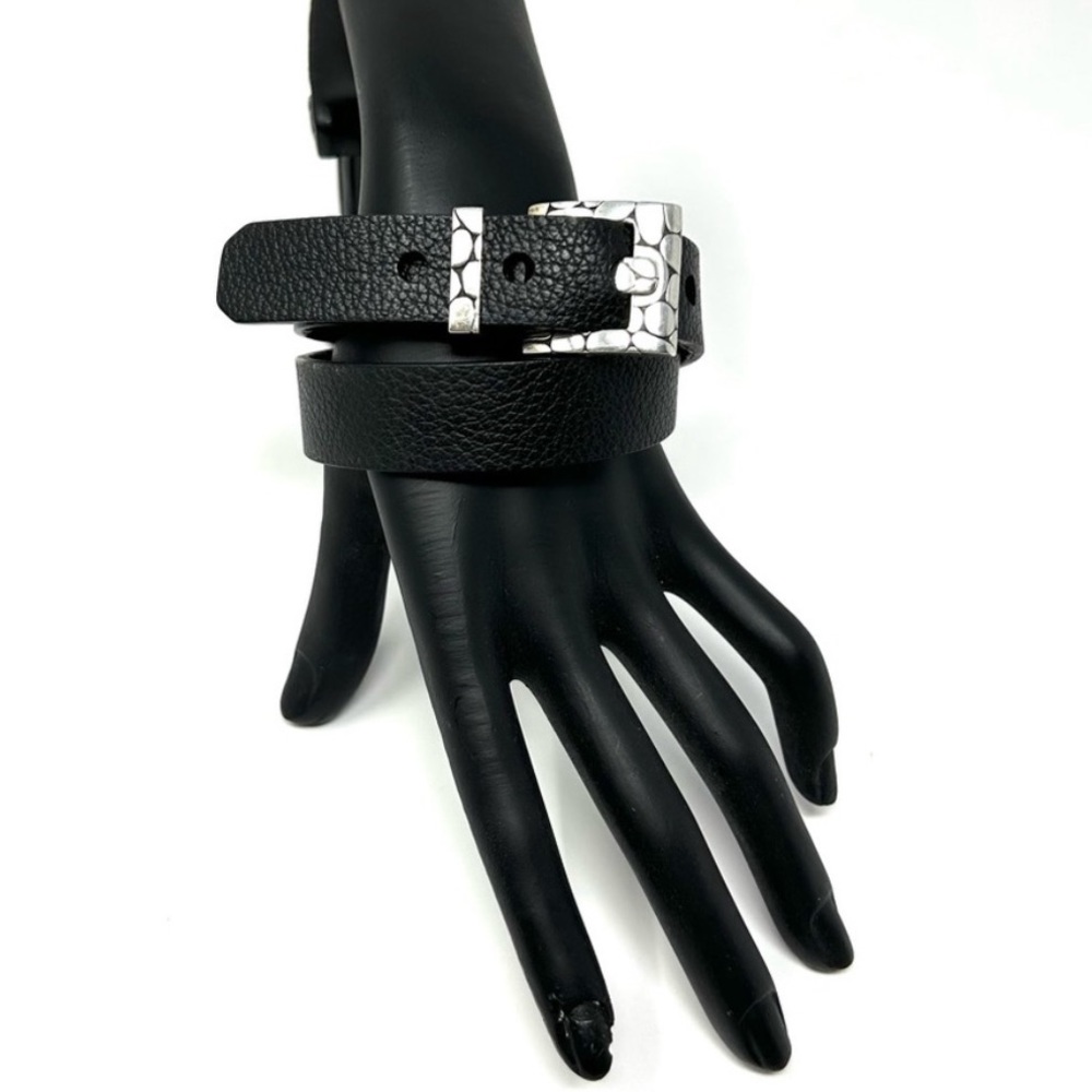 JOHN HARDY leather and sterling silver double wrap bracelet, NWOT